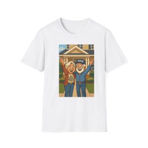 Senior Couple celebrating No More Property Taxes in FLorida Especially for OurSeniors-Unisex Softstyle T-Shirt